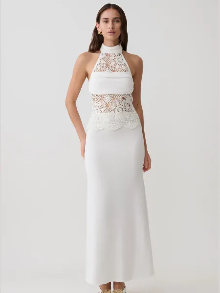 Tessie Knit and Crochet Maxi Dress